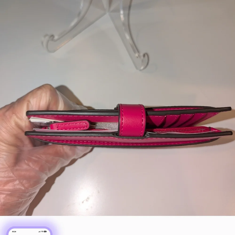 Michael Kors Fuchsia Zebra Stripe Wallet - Picture 5 of 7